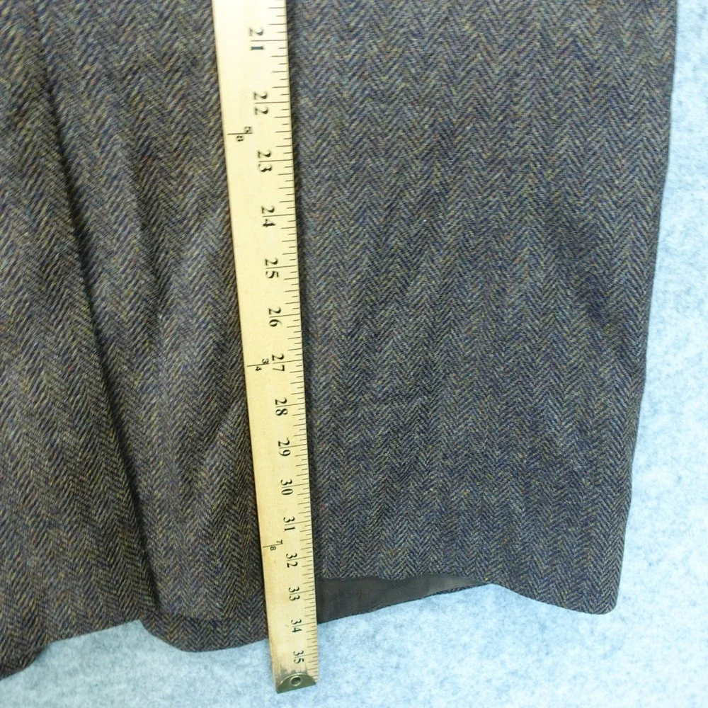 1970s Vintage Herringbone Tweed Sports Coat Men 44 Long Brown Wool Fall Speckled
